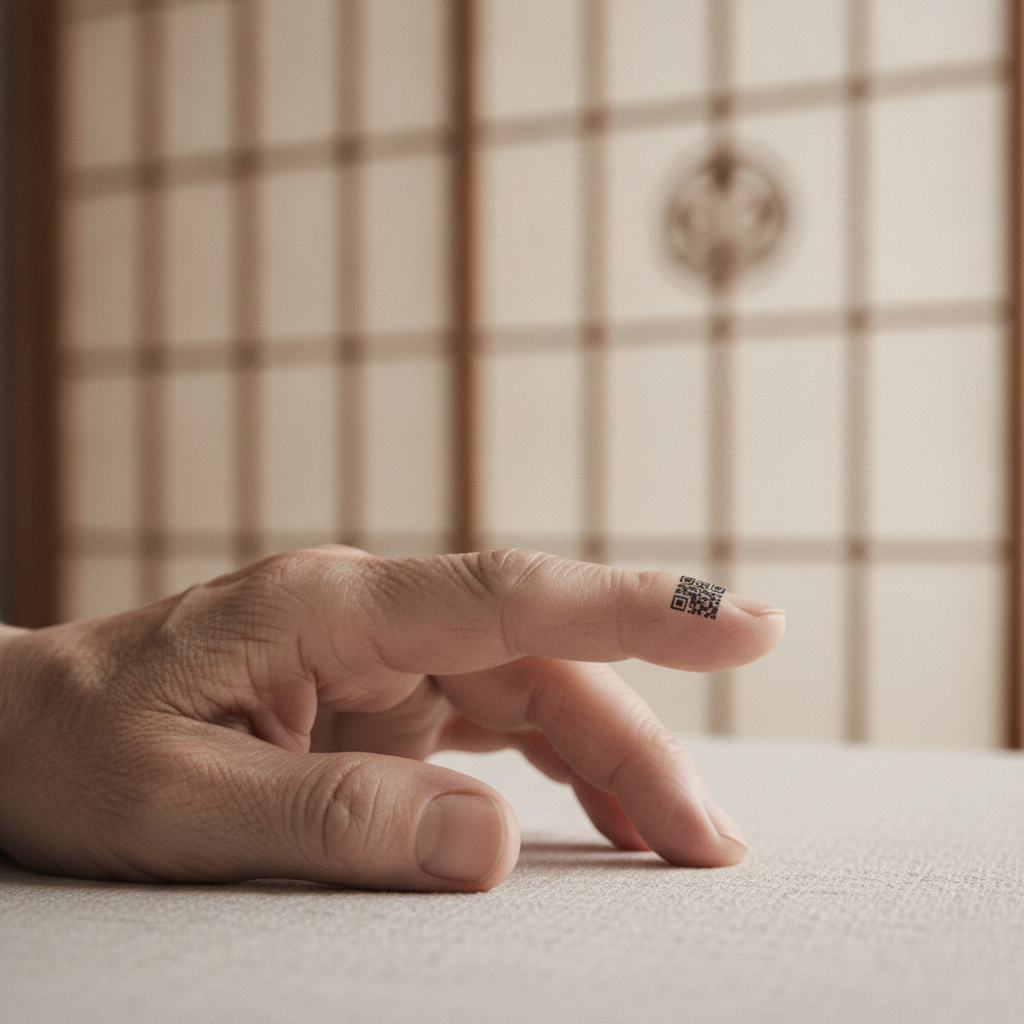 Dementia Patients are Marked with QR codes on the finger in Japan