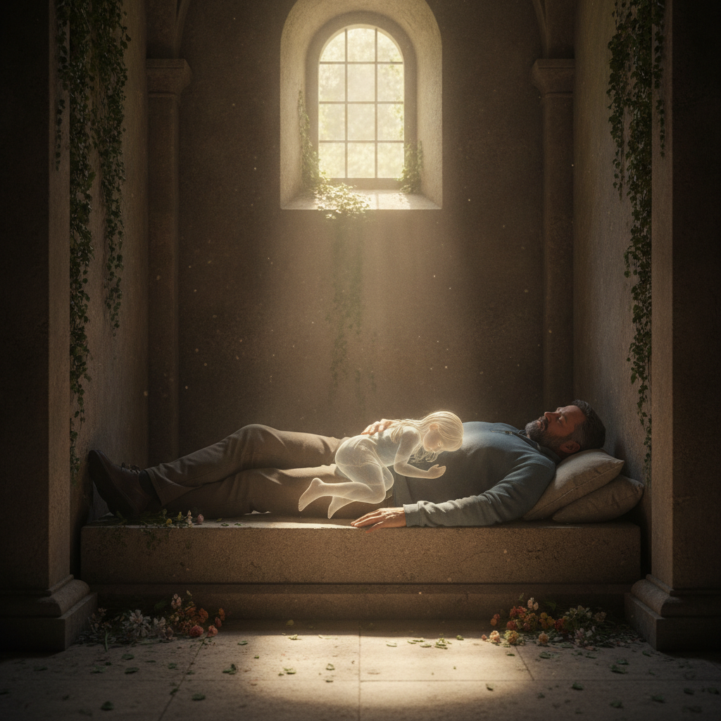 A Father who Sleeps in the Tomb with her Daughter Everyday