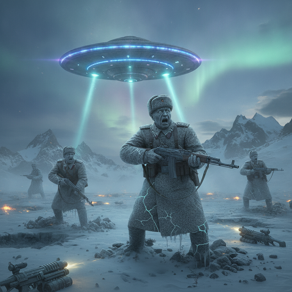 Soviet Soldiers Turned into Stone by Aliens Terrifying Shootout