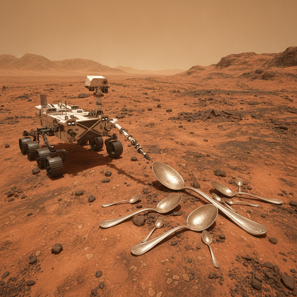 NASA's Rover discovers SPOON like objects on the surface of Mars